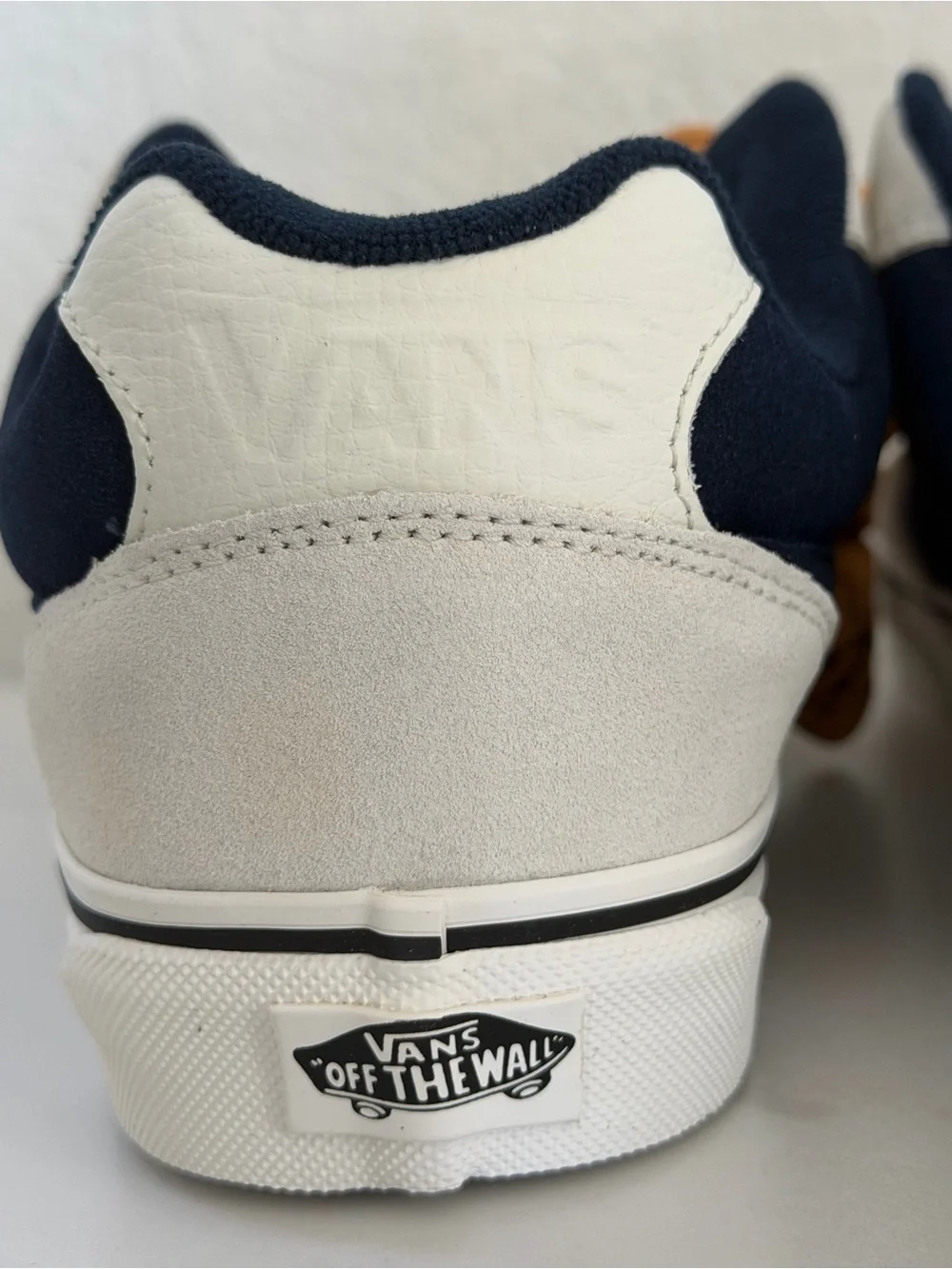 Vans Men’s Chukka Sneakers in Navy and Cream with Tan Laces